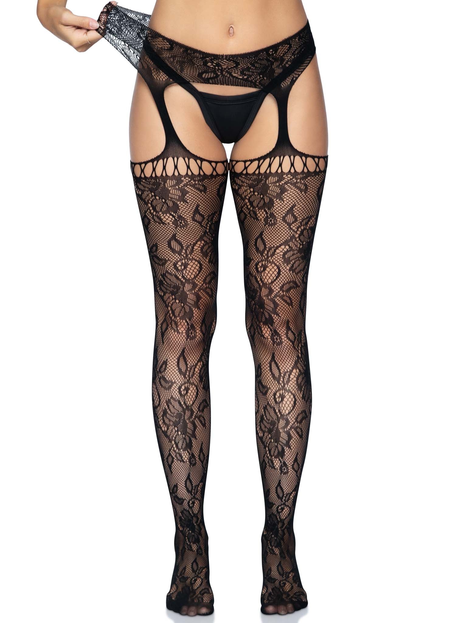 Karina Lace Garter Belt Stockings - Image 8