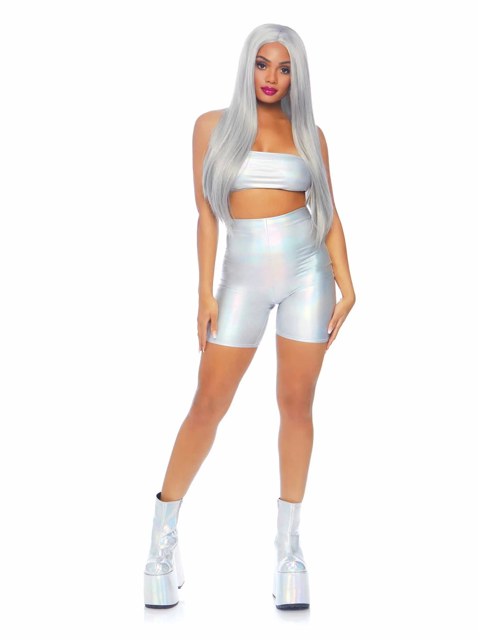 Holographic Bandeau and Shorts Set - Image 4