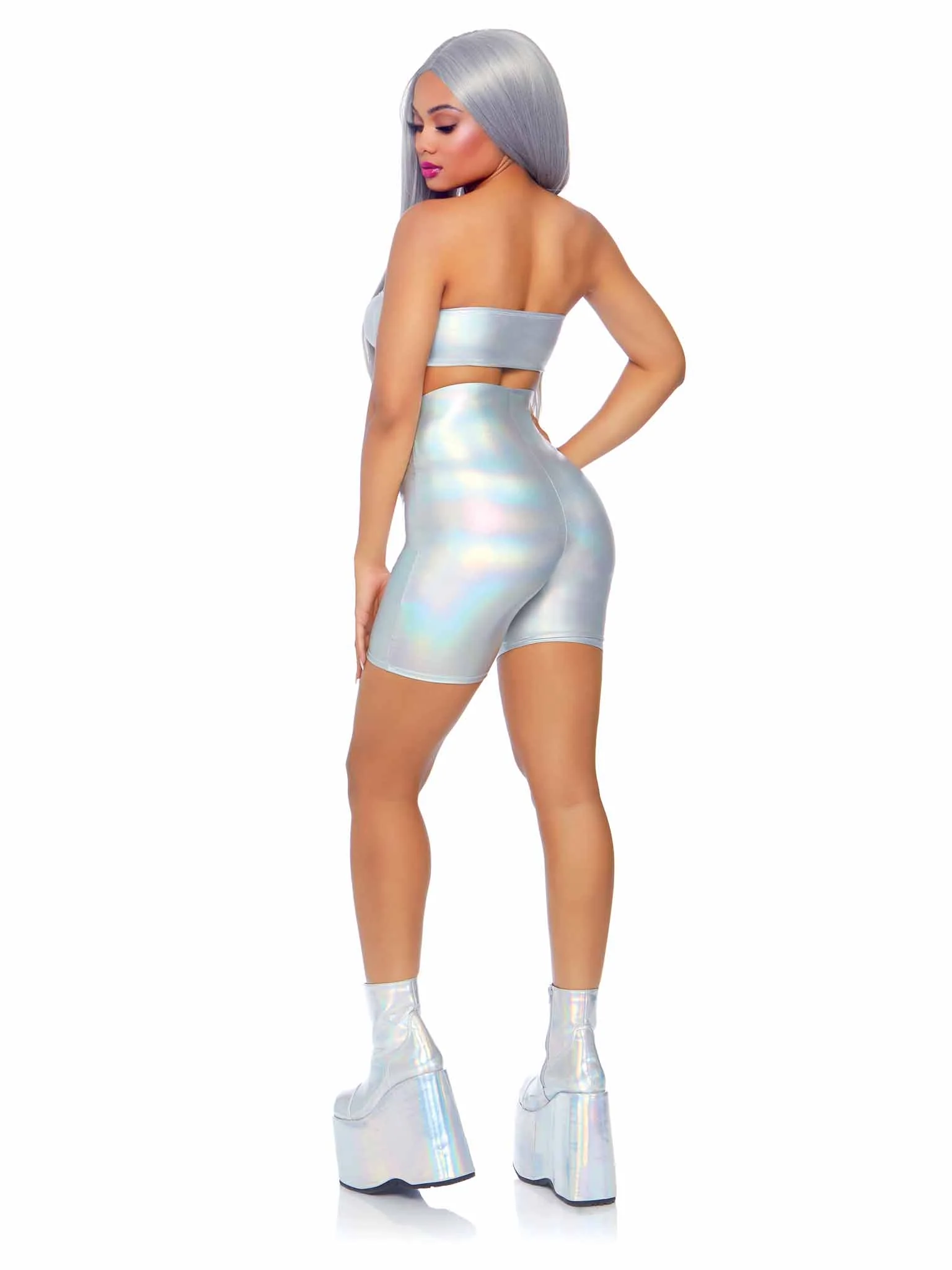 Holographic Bandeau and Shorts Set - Image 5