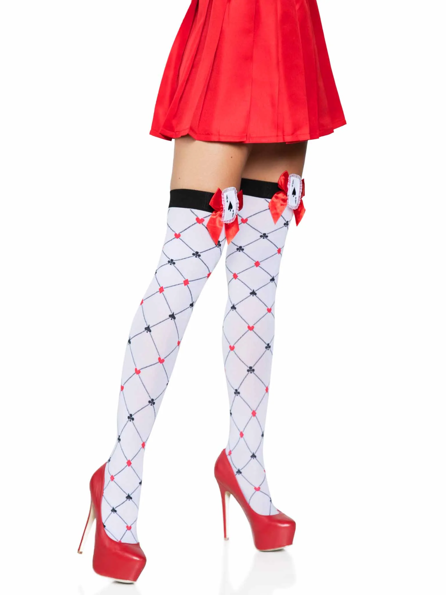 Card Suit Thigh High Stockings - Image 3