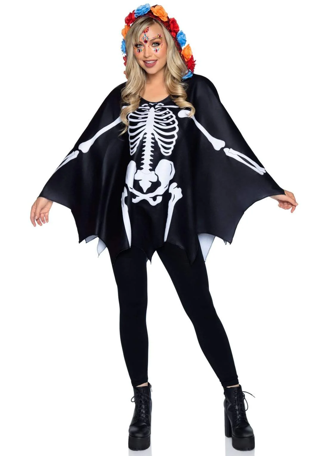 Day of the Dead Costume Poncho - Image 3