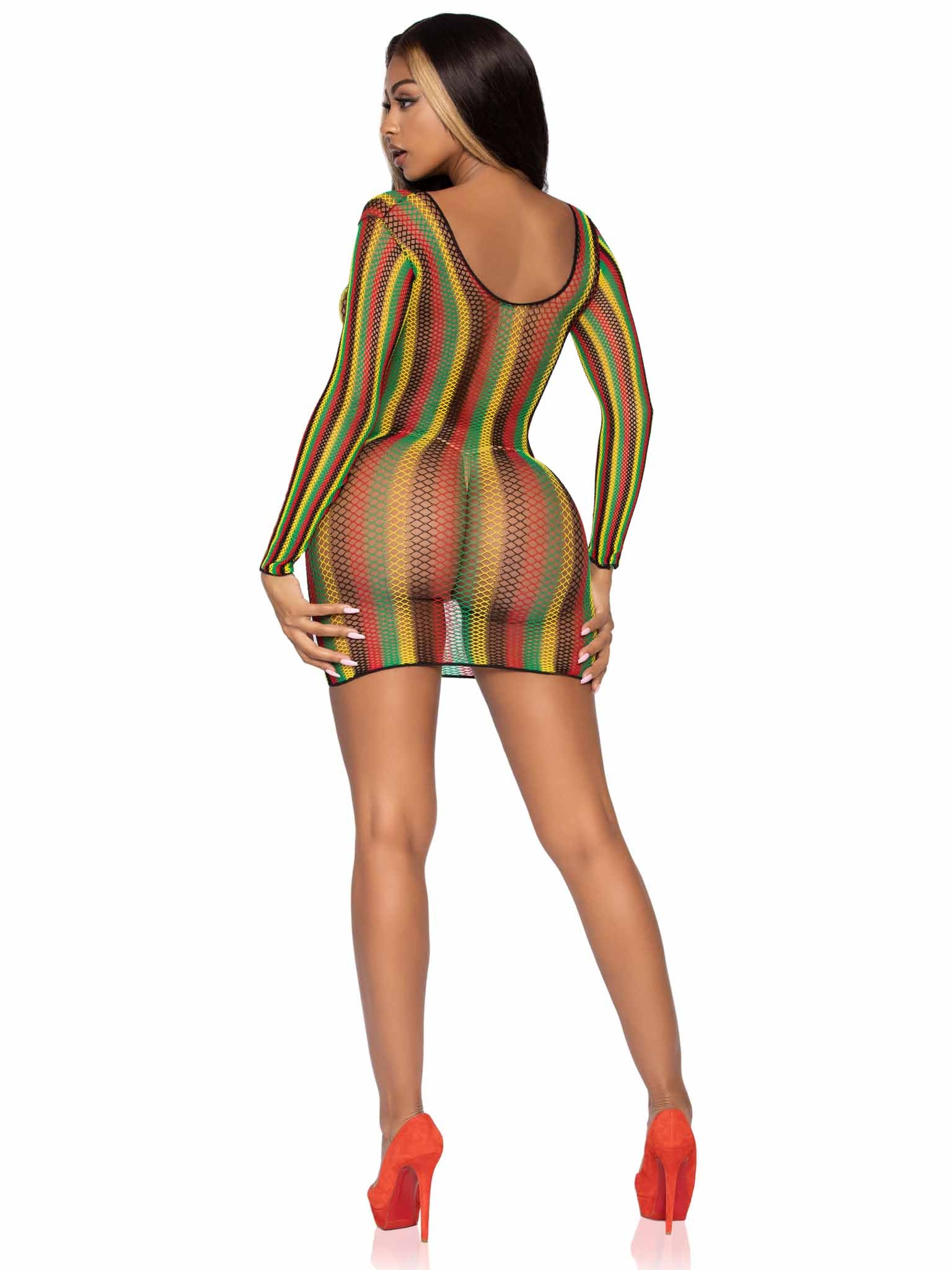 Rasta Net Mini Dress - Image 8