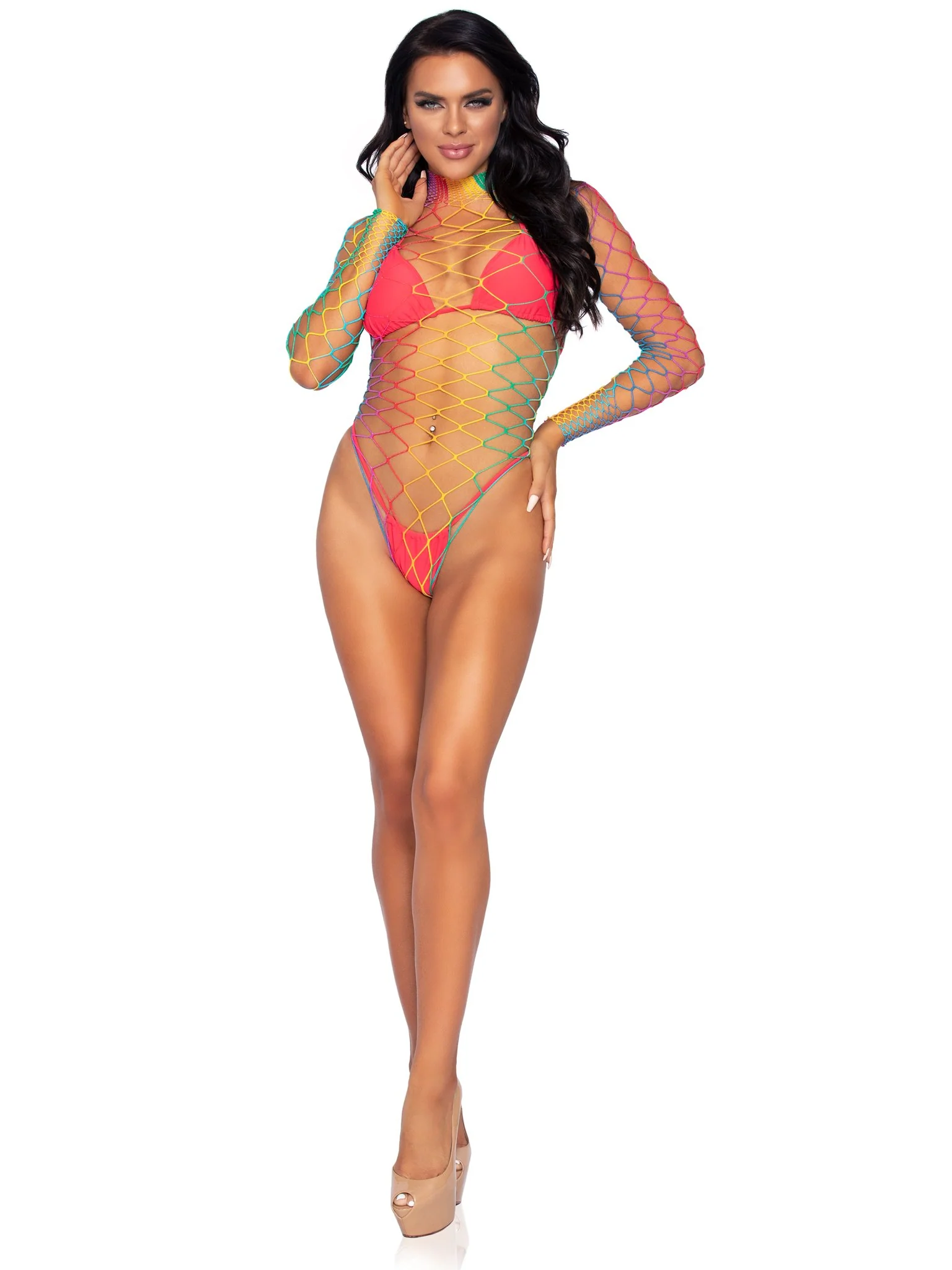 Taste The Rainbow Fishnet Bodysuit - Image 5