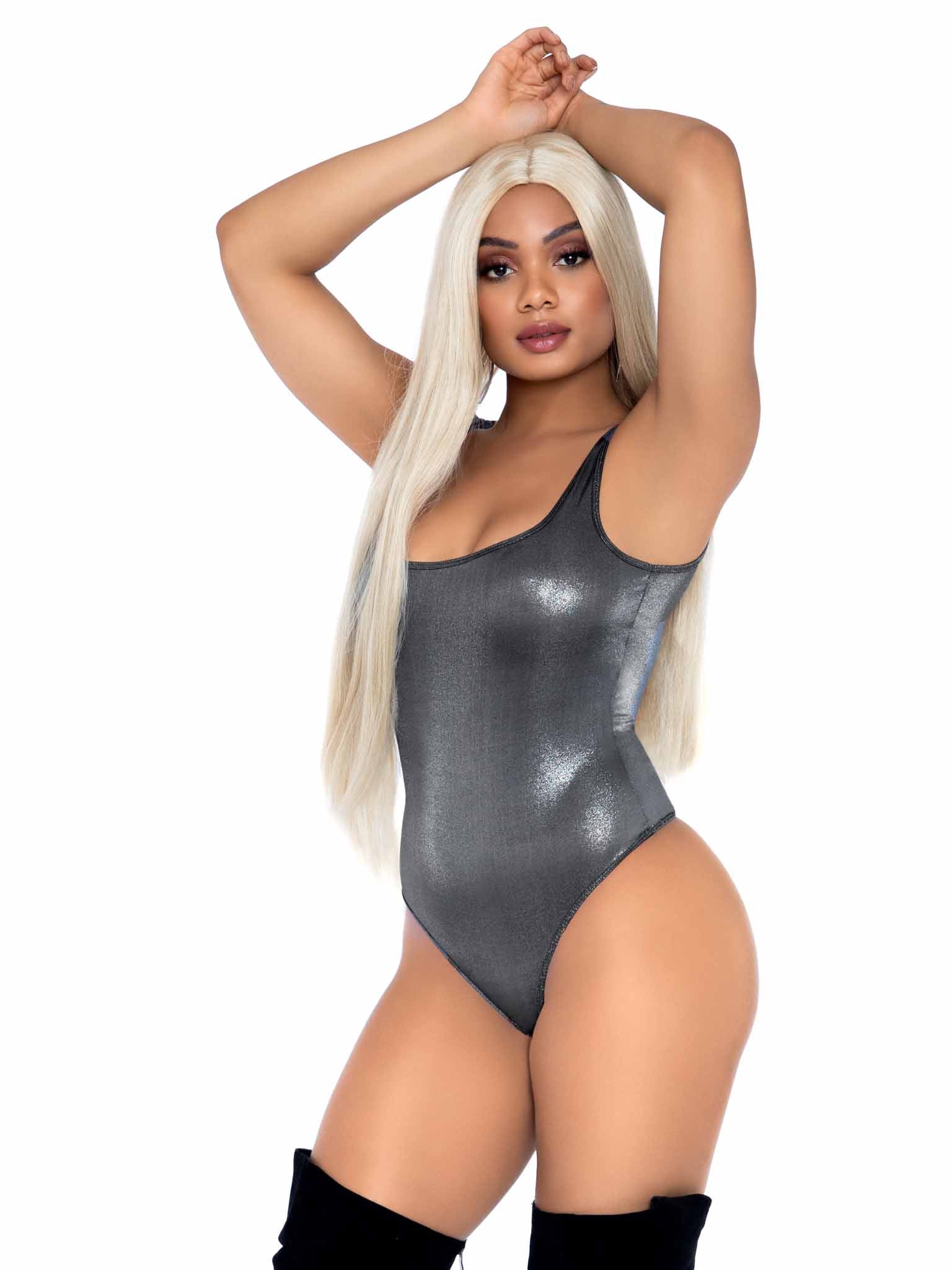 Party Girl Shimmer Thong Bodysuit - Image 9