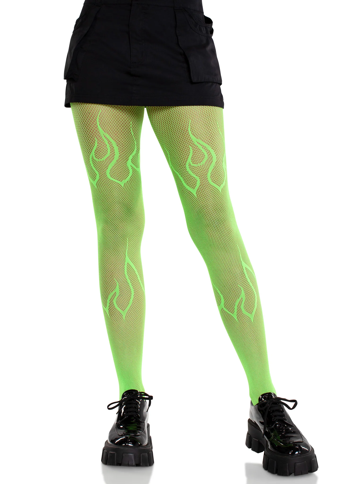 Flame Fishnet Tights - Image 3