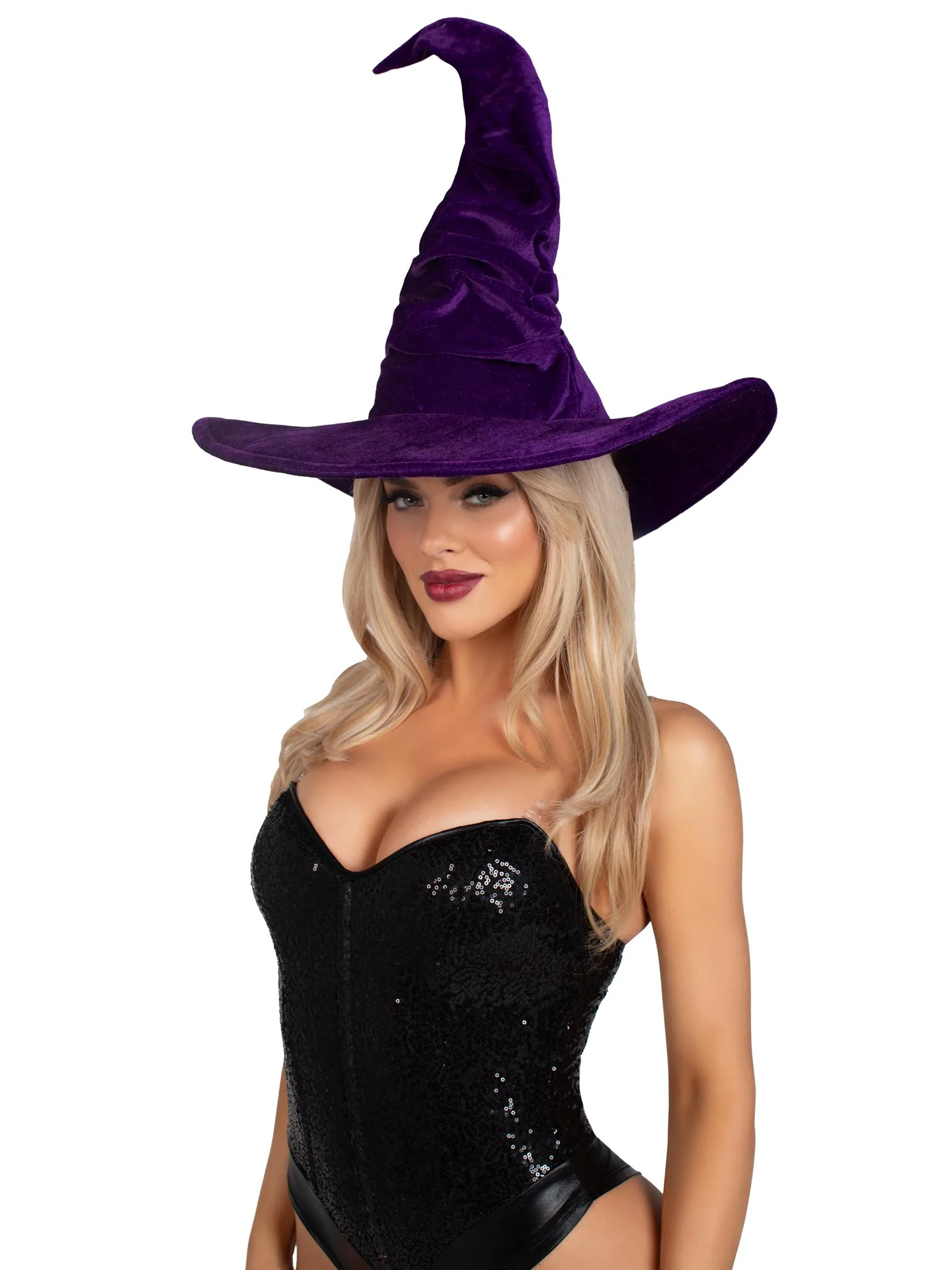 Velvet Ruched Witch Hat - Image 6