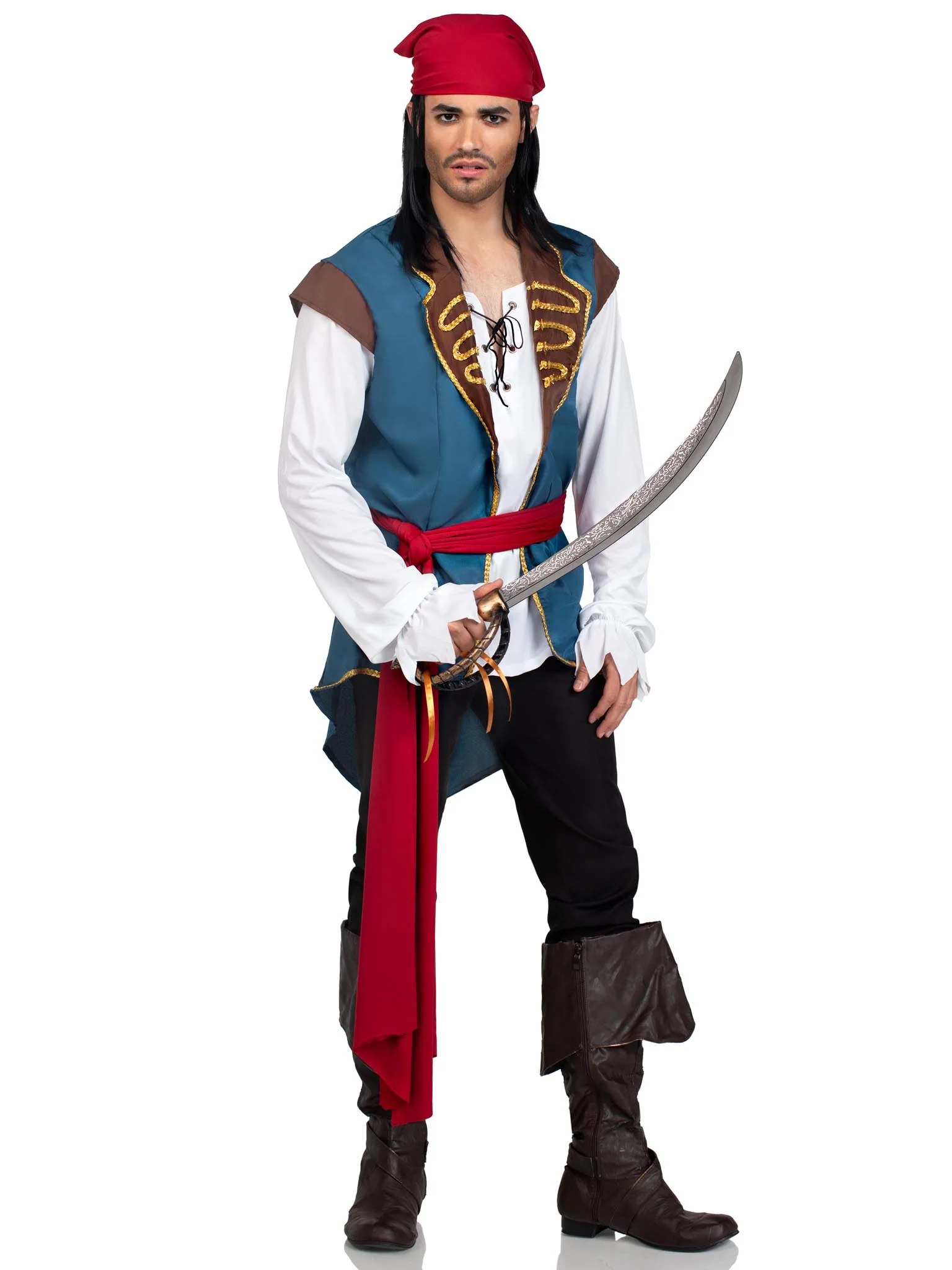 Men's 3 PC Scoundrel Pirate Costume - Image 5